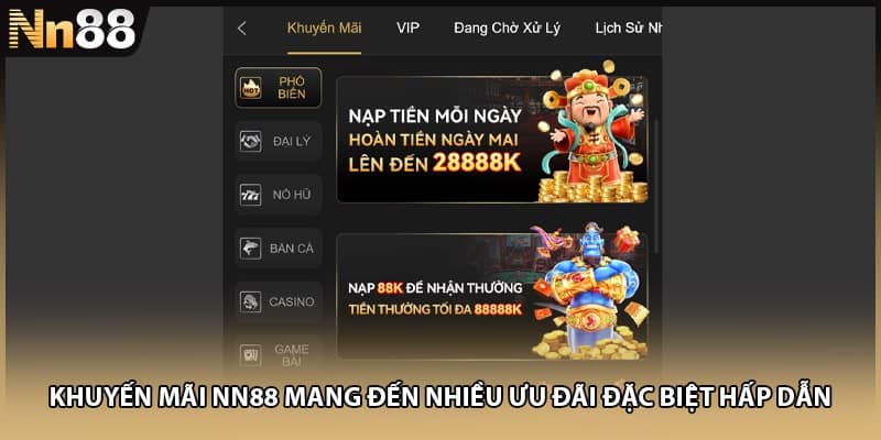 Khuyến mãi NN88 mang đến nhiều ưu đãi đặc biệt hấp dẫn